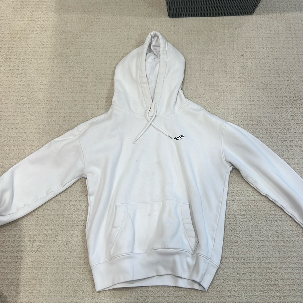 White hollister hoodie small